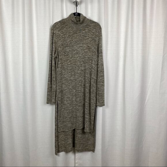 Soft Surroundings Beige Space Dye Long Sleeve Hi-Lo Sweater Dress Sz.S - Picture 1 of 14